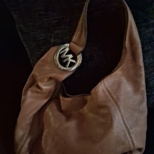 Michael Kors Brown Leather Hobo Bag
